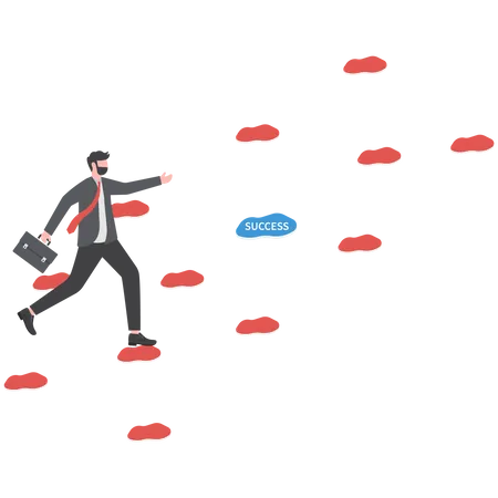 Businessman climbing up to forward success  Illustration