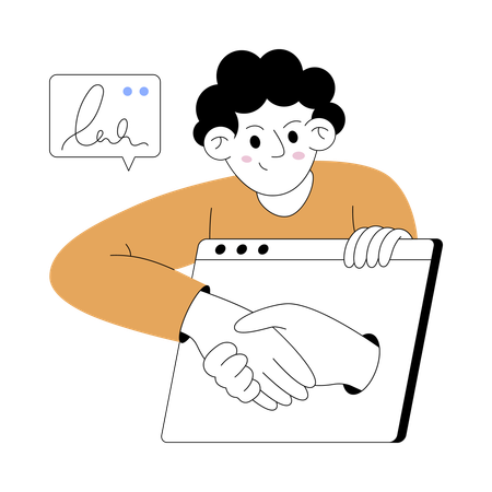 Businessman Closing business Deal  Illustration