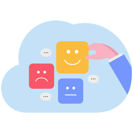 Businessman collecting customer feedback  Illustration