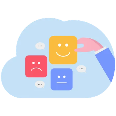 Businessman collecting customer feedback  Illustration