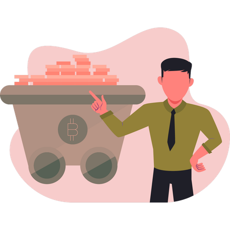 Businessman collecting money  Illustration