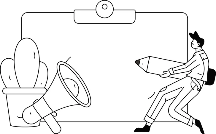 Businessman communicating on advertisements  Illustration