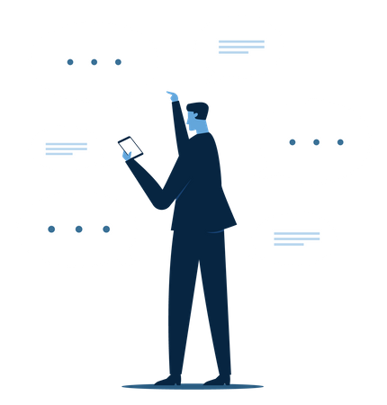Businessman communication on mobile Illustration