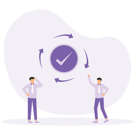 Businessman complete as task repeats action  Illustration