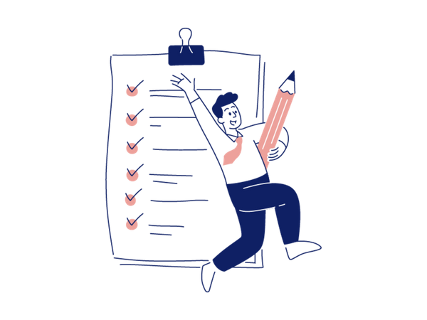 Businessman completed tasks  Illustration