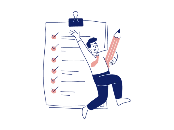 Businessman completed tasks  Illustration