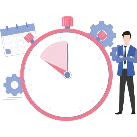 Businessman completed work before allotted time  Illustration