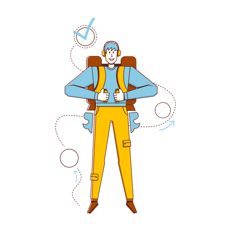 Businessman completing tasks  Illustration