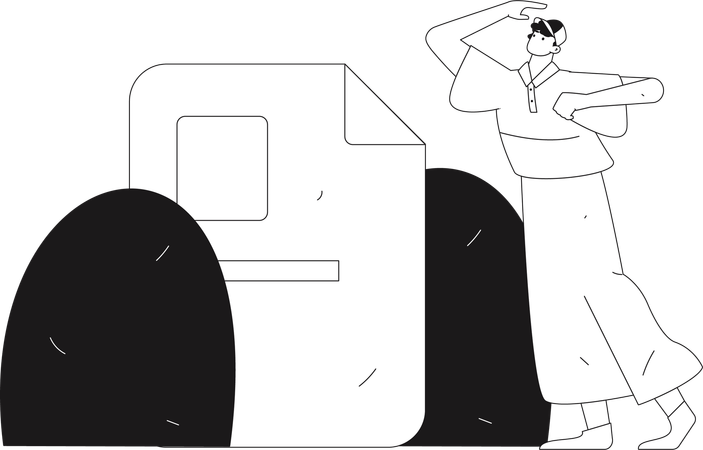 Businessman completing to do list  Illustration