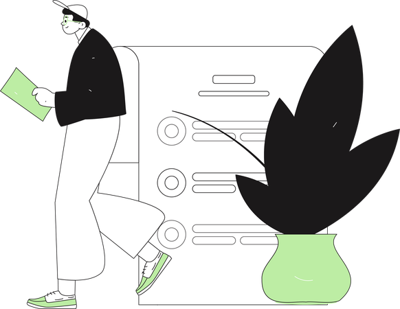 Businessman completing to do list  Illustration