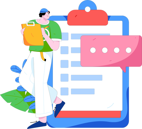 Businessman completing to do list  Illustration