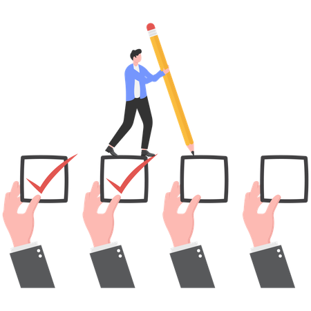 Businessman Completion of task lists  Illustration