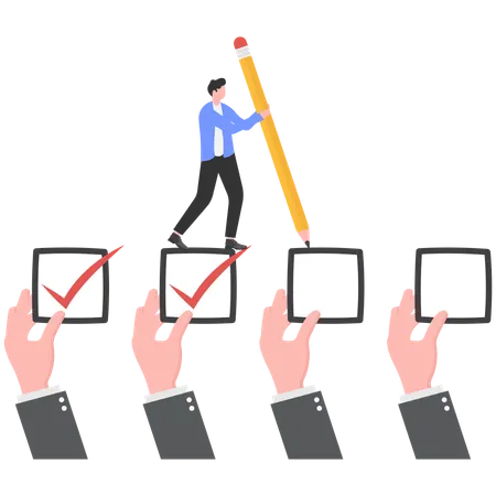 Businessman Completion of task lists  Illustration