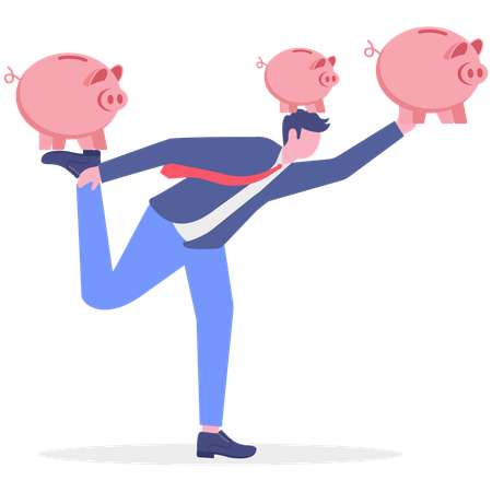 Businessman concerns about financial questions  Illustration
