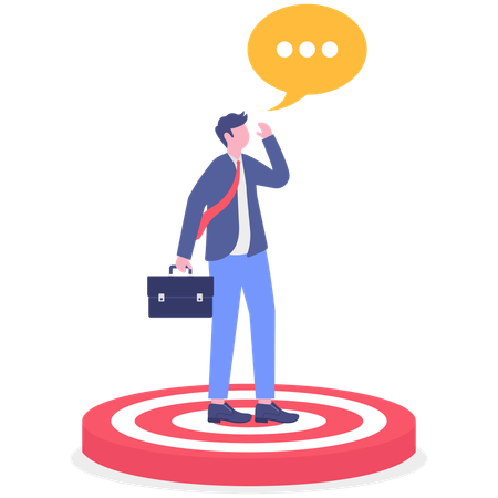 Businessman confused about business target  Illustration