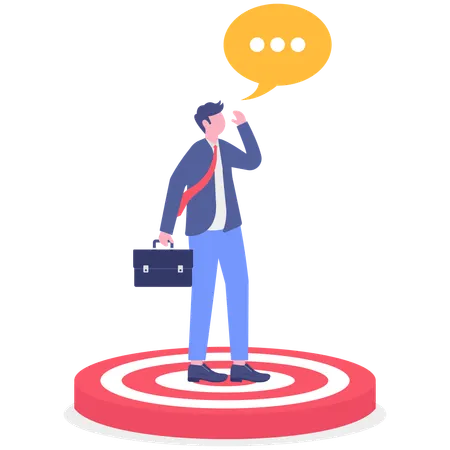 Businessman confused about business target  Illustration