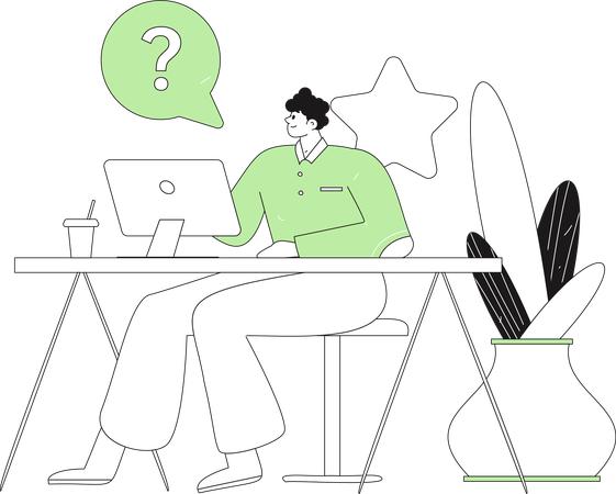 Businessman confused about task  Illustration