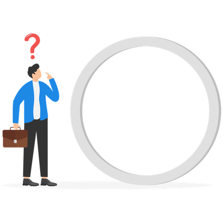 Businessman confused for choosing alternative business decisions  Illustration