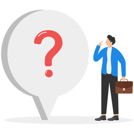 Businessman confused with business problems  Illustration