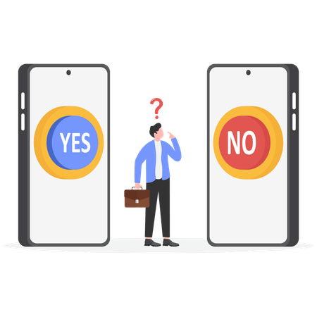 Businessman confusing for taking decision  Illustration