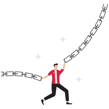 Businessman connecting business chain  Illustration