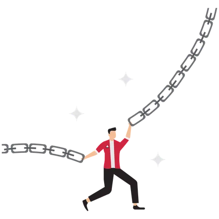 Businessman connecting business chain  Illustration