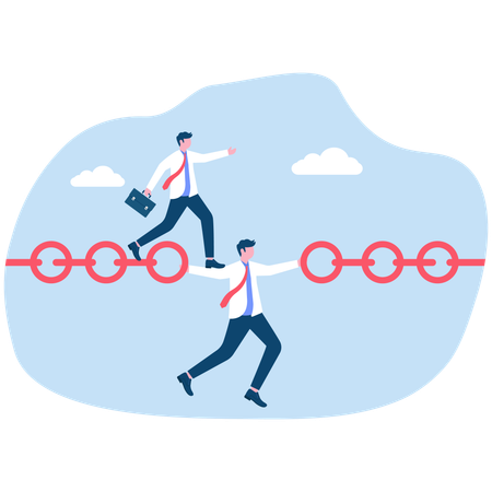 Businessman connecting business chain  Illustration