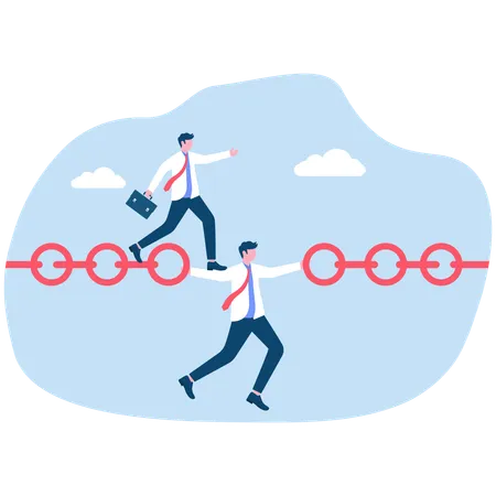 Businessman connecting business chain  Illustration