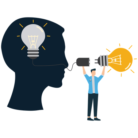Businessman Connects with business idea  Illustration