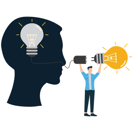 Businessman Connects with business idea  Illustration