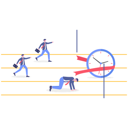 Businessman conquering adversity  Illustration
