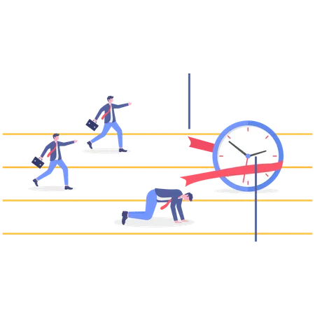 Businessman conquering adversity  Illustration