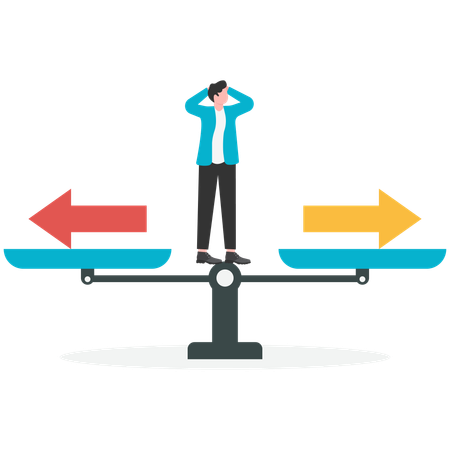 Businessman considering the decision  Illustration