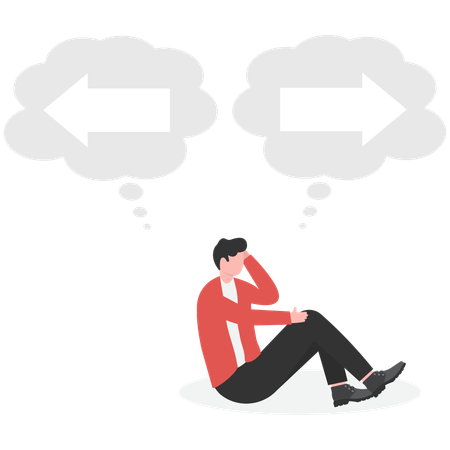 Businessman considering the decision  Illustration
