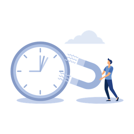 Businessman control business time  Illustration