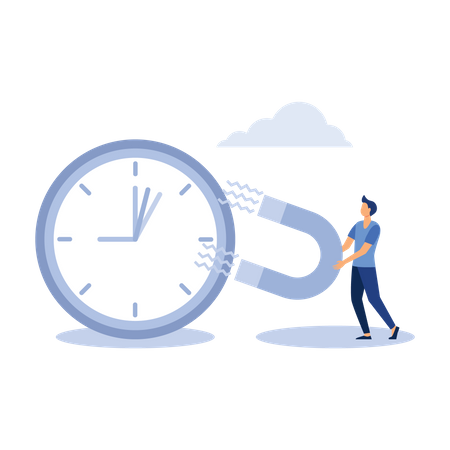 Businessman control business time  Illustration