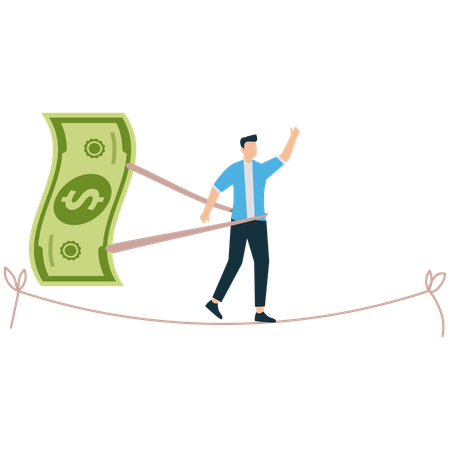 Businessman controlled by Financial Greed  Illustration