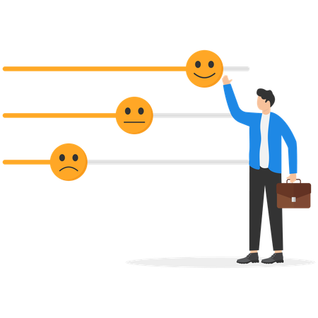 Businessman controlling business emotion  Illustration