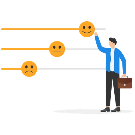 Businessman controlling business emotion  Illustration