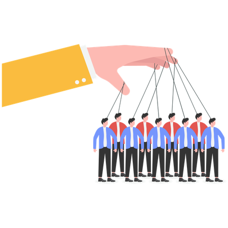 Businessman controlling business employees  Illustration