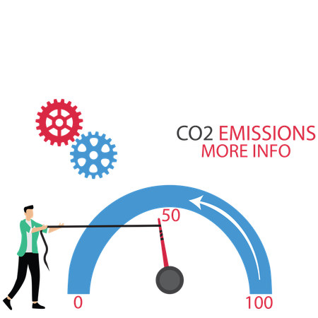 Businessman controlling co2 emission  Illustration