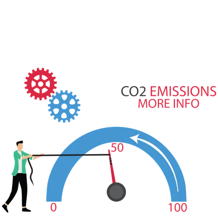 Businessman controlling co2 emission  Illustration