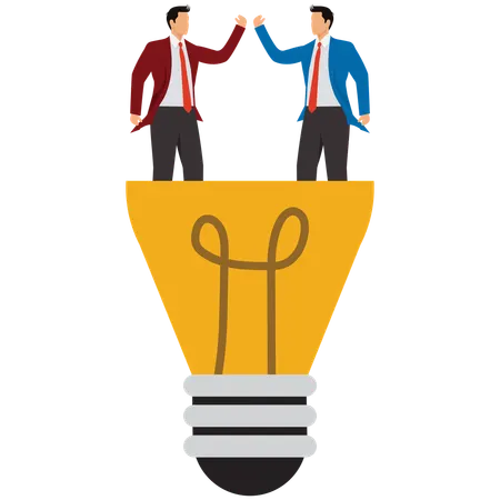 Businessman cooperation and teamwork  Illustration