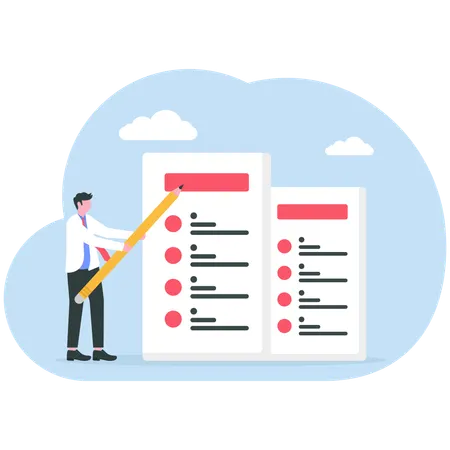 Businessman copywriting landing page  Illustration
