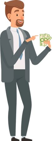 Businessman counting money  Illustration