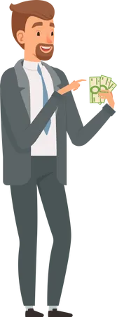 Businessman counting money  Illustration