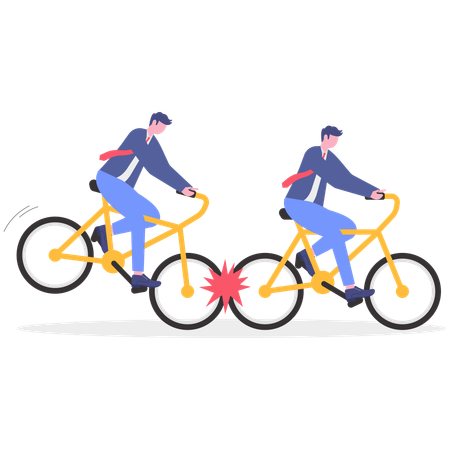 Businessman crash bike  Illustration