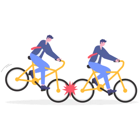 Businessman crash bike  Illustration
