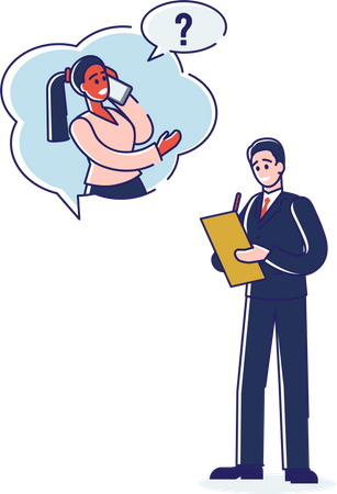 Businessman Create Checklist With Secretary Help  Illustration