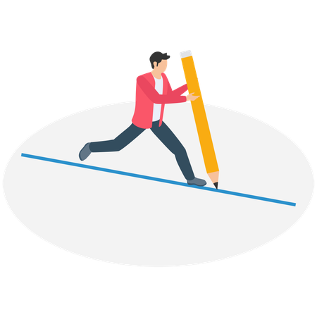 Businessman creating career path  Illustration